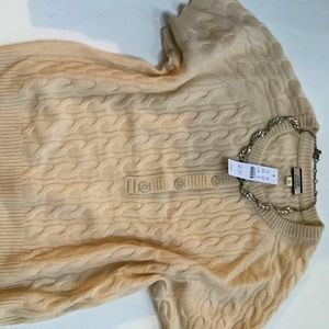 J Crew cashmere crop sweater, size M, NWT with the necklace